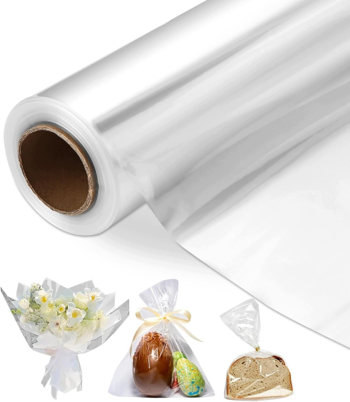CELLOPHANE FILM TRANSPARENT 43CM X 30M PACKING ROLL