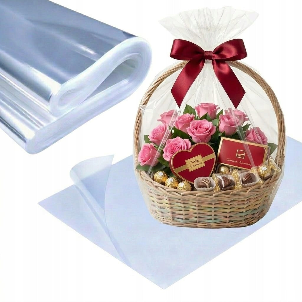 CELLOPHANE GIFT WRAPPING FILM, WEDDING CHRISTMAS 50x70 50 Sheets