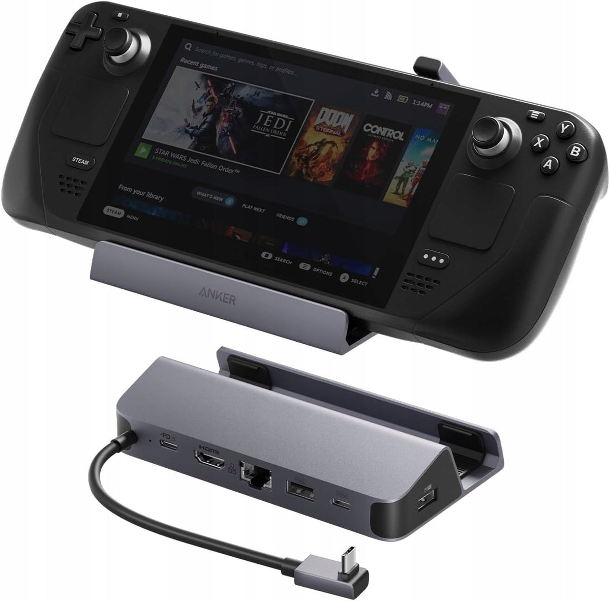 CHARGING STATION 6IN1 USB-C HUB 100W HDMI 4K ETHERNET GAMING
