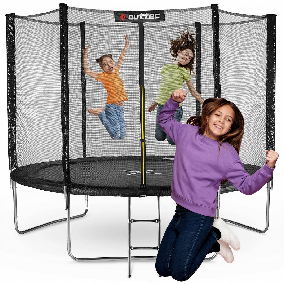 CHILDREN'S GARDEN TRAMPOLINE STRONG OUTDOOR NET LADDER 8FT OUTTEC