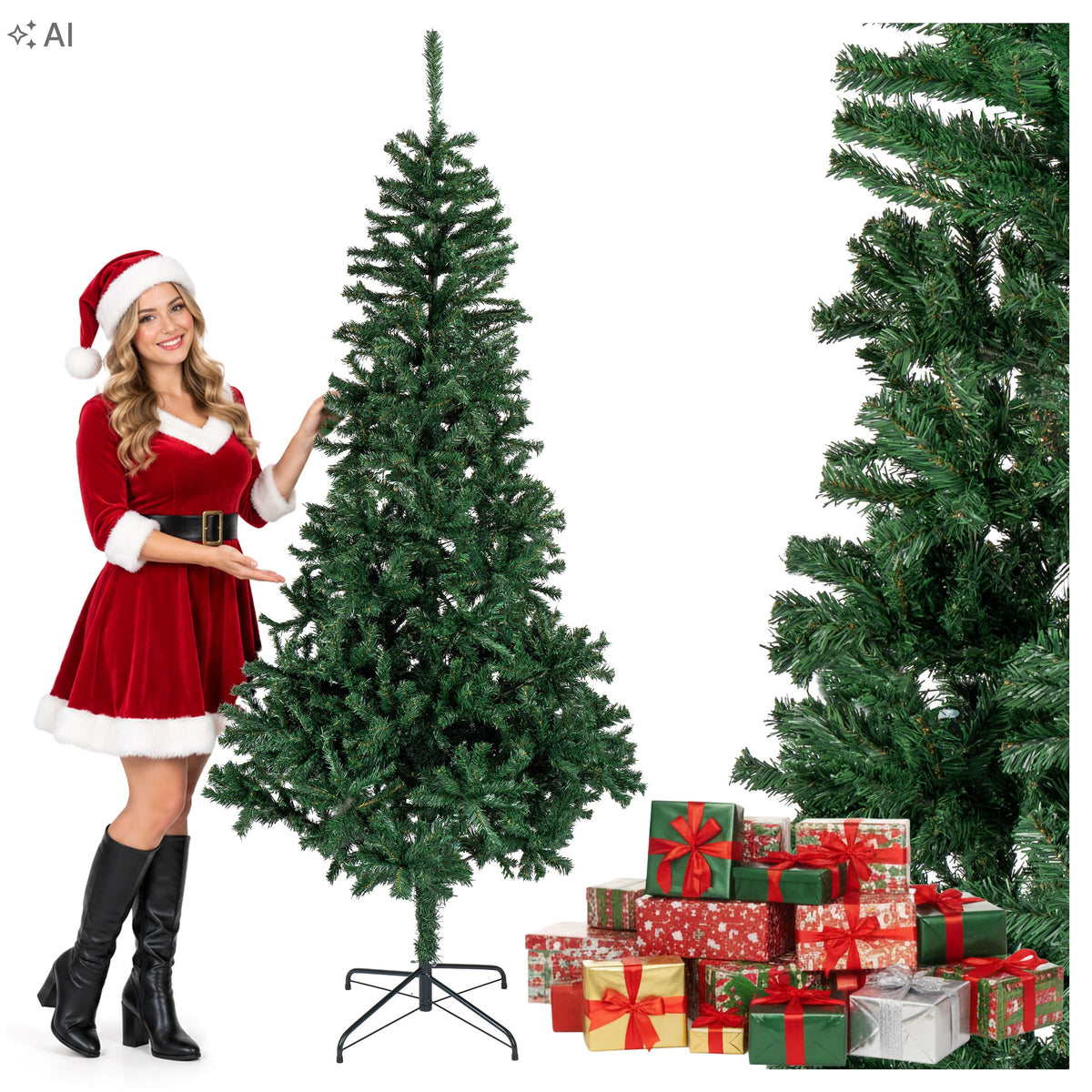 CHRISTMAS TREE ARTIFICIAL AS LIVE CHRISTMAS LARGE SPRUCE WITH STAND 210 cm