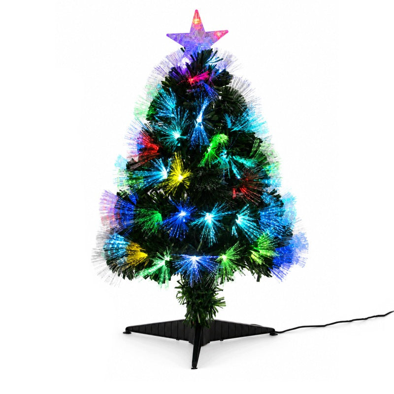 CHRISTMAS TREE ARTIFICIAL LED 60CM MULTICOLOR READY DRESSED STAR STAND Packaging status original