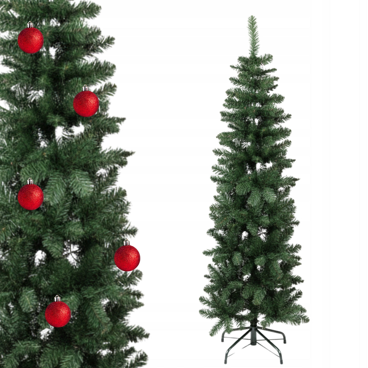 CHRISTMAS TREE ARTIFICIAL SLIM NARROW 150 CM X 47 CM SPRUCE CHRISTMAS HERB + STAND