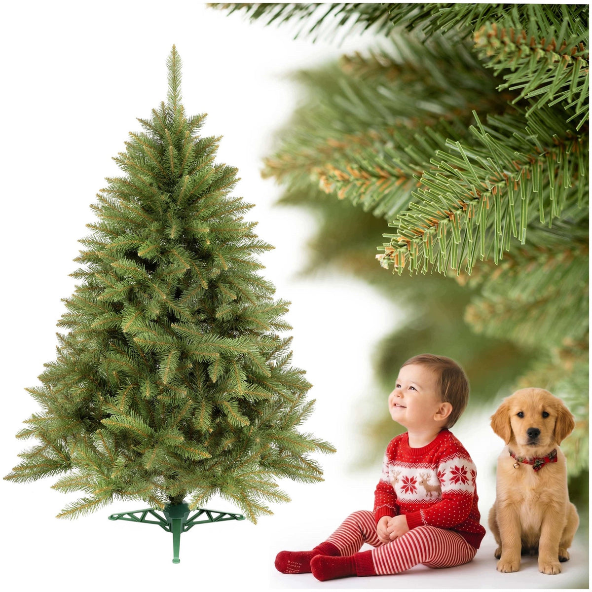 CHRISTMAS TREE ARTIFICIAL SPRUCE SCANDINAVIAN Caucasian DENSE 150cm STAND
