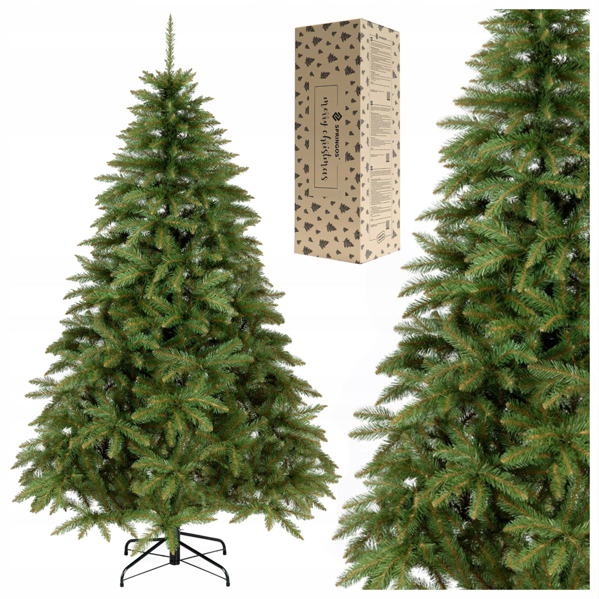 CHRISTMAS TREE ARTIFICIAL SPRUCE SCANDINAVIAN Caucasian Siberian dense 180cm STAND
