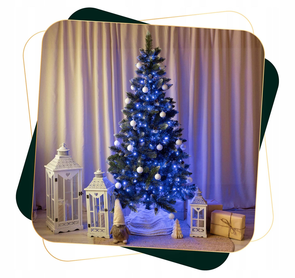 CHRISTMAS TREE DIAMOND PINE SNOWED 120 cm dense artificial PREMIUM + STAND Packaging status original