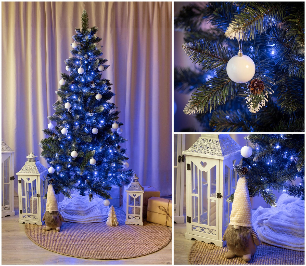 CHRISTMAS TREE DIAMOND PINE SNOWED 200cm dense artificial PREMIUM +STAND Packaging status original