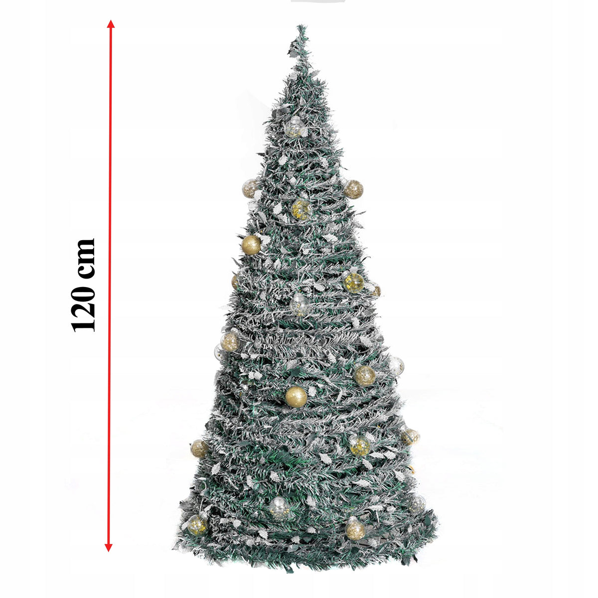 CHRISTMAS TREE READY DECORATIVE DECORATION DECORATED FOLDING 120 CM Packaging status original