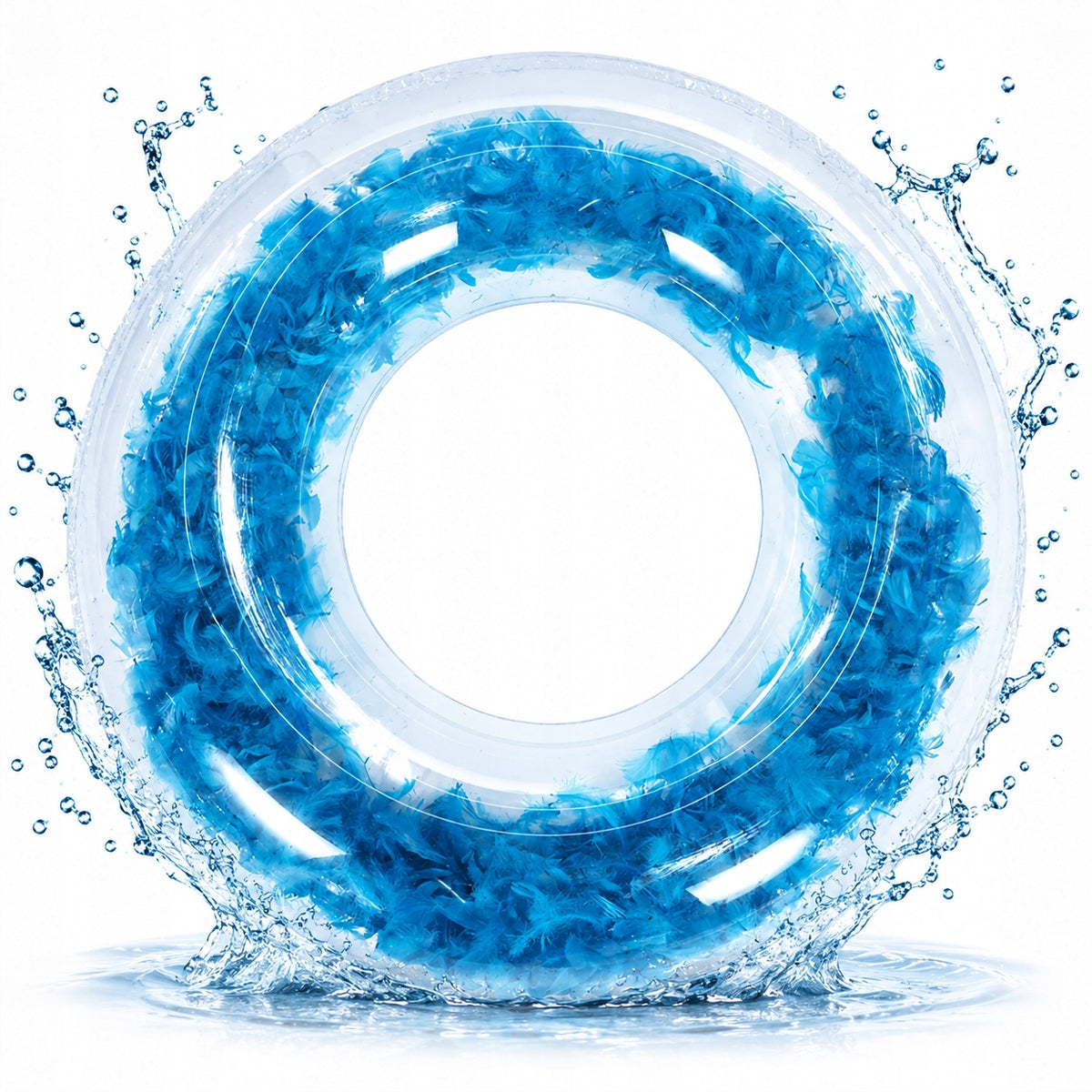 CIRCLE INFLATABLE WHEEL FOR SWIMMING WATER FOR SWIMMING POOL BEACHES XXL 90 CM WITH FEATHERS