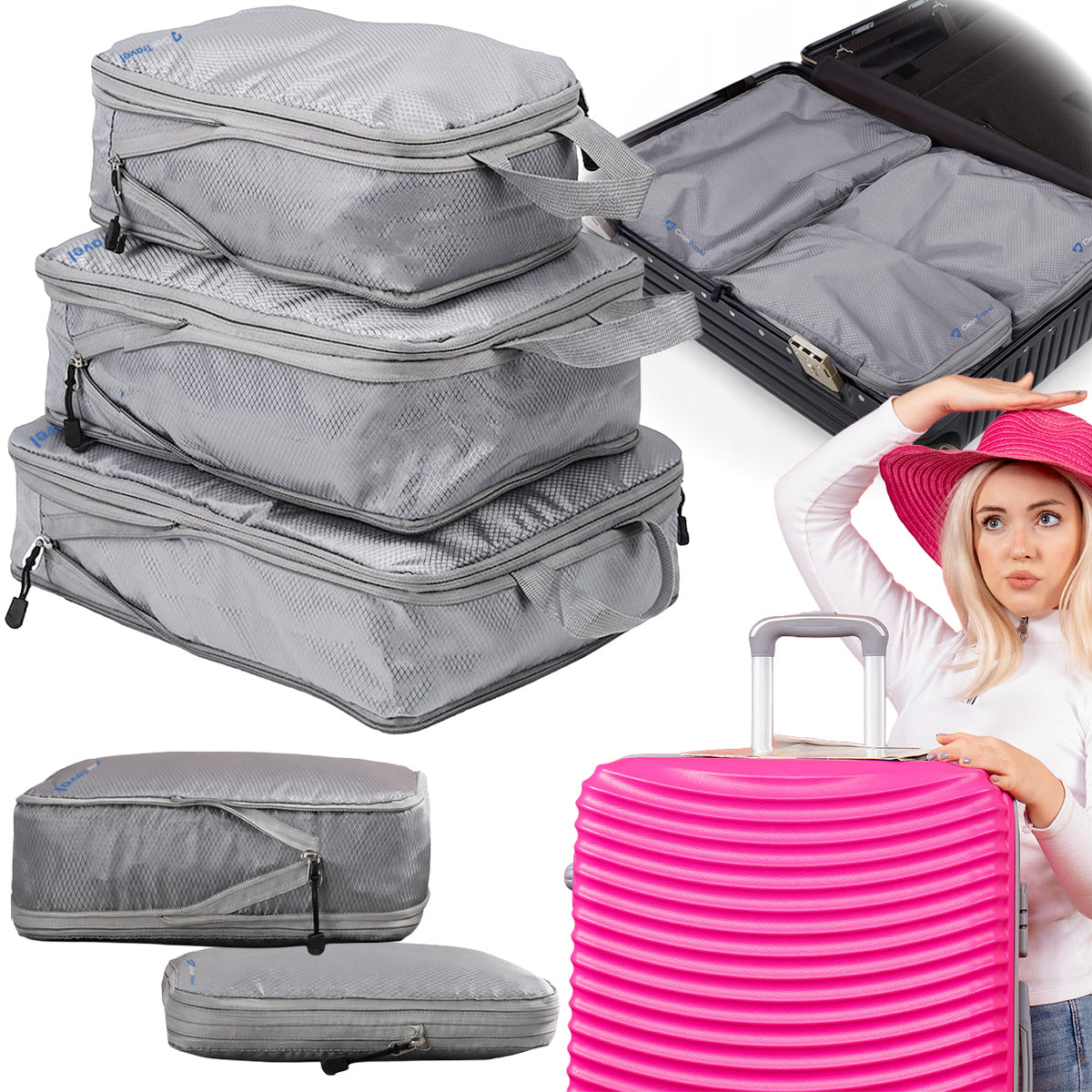 CIRON TRAVEL ORGANIZER SET LIGHTWEIGHT for backpack case 3 el.