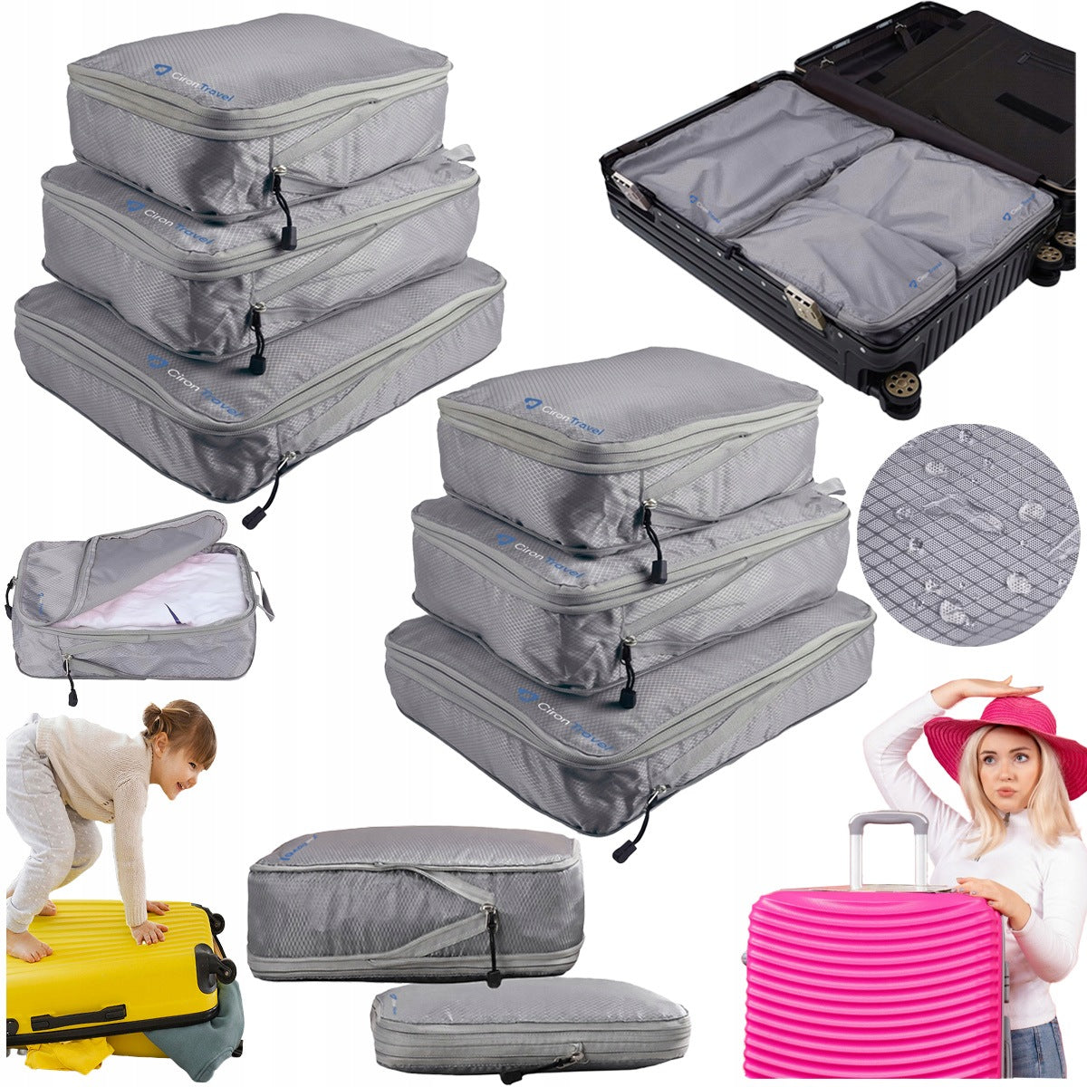 CIRON TRAVEL SET 6x TRAVEL ORGANIEZER for compression backpack suitcase