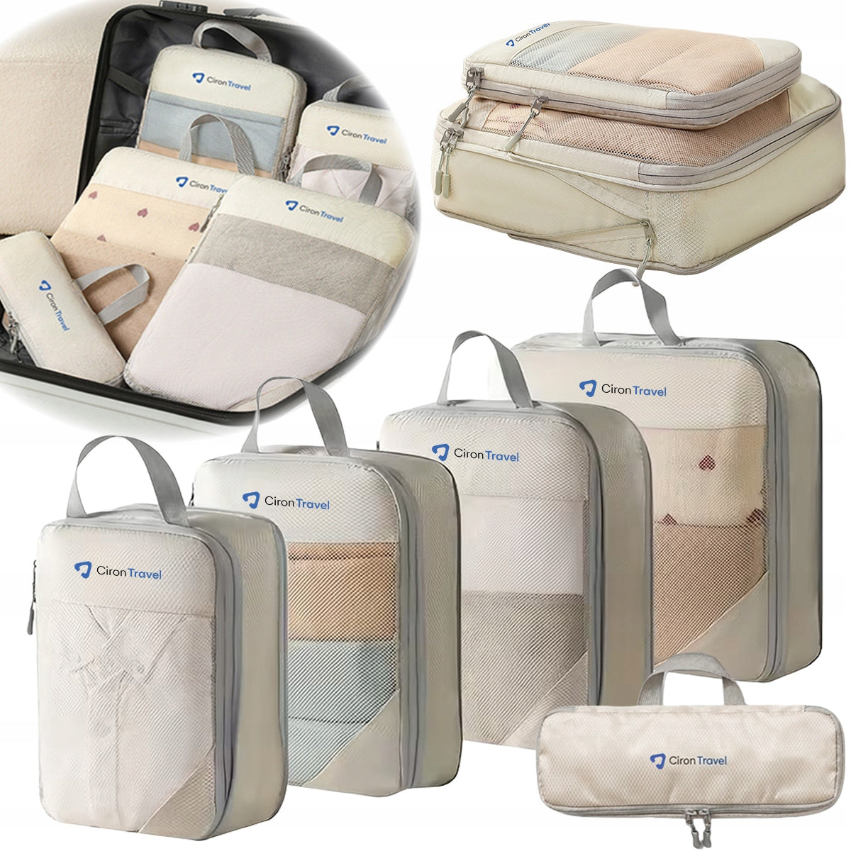 CIRON TRAVEL Travel Compression Organizers for Backpack Suitcase 5 Elements