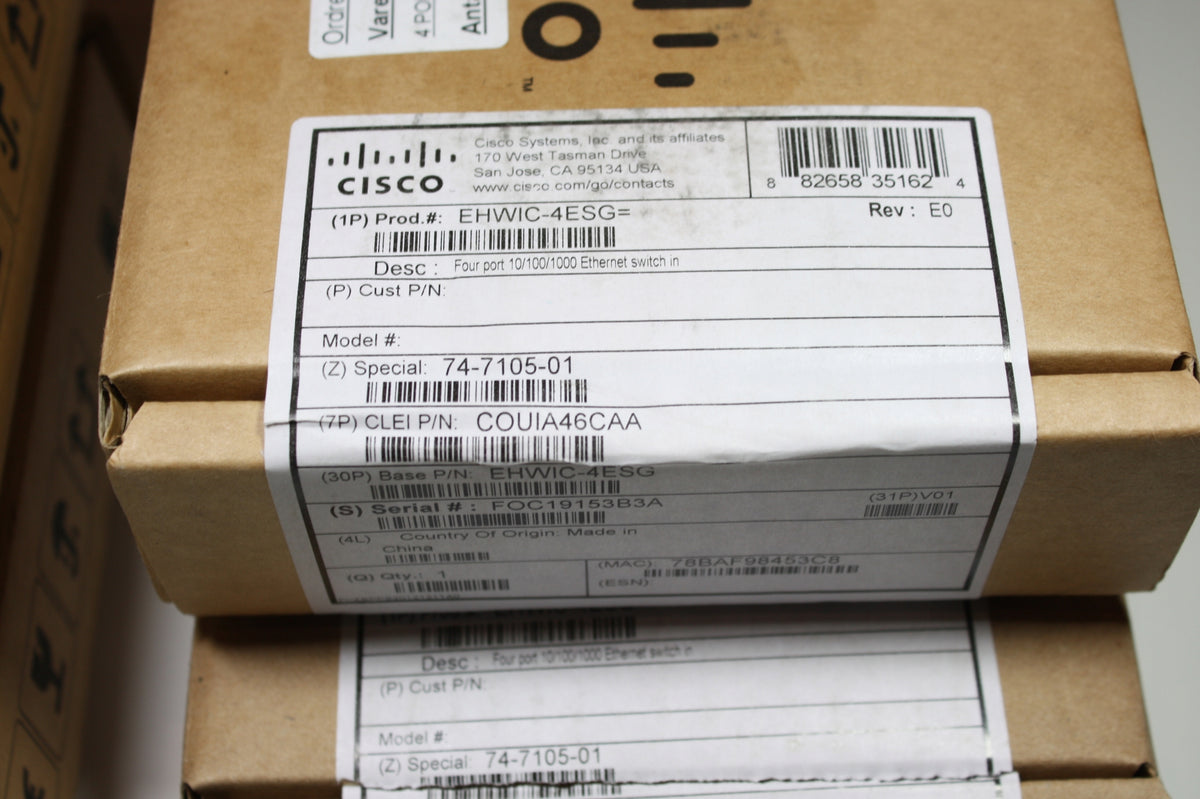 CISCO EHWIC-4ESG Card Packaging status original