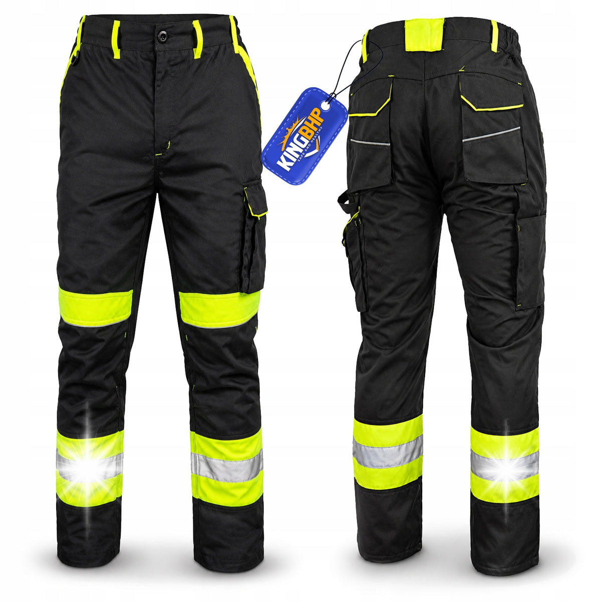 CLASSIC VIS REFLECTIVE Work Pants for Belt WARNING Strong Belts