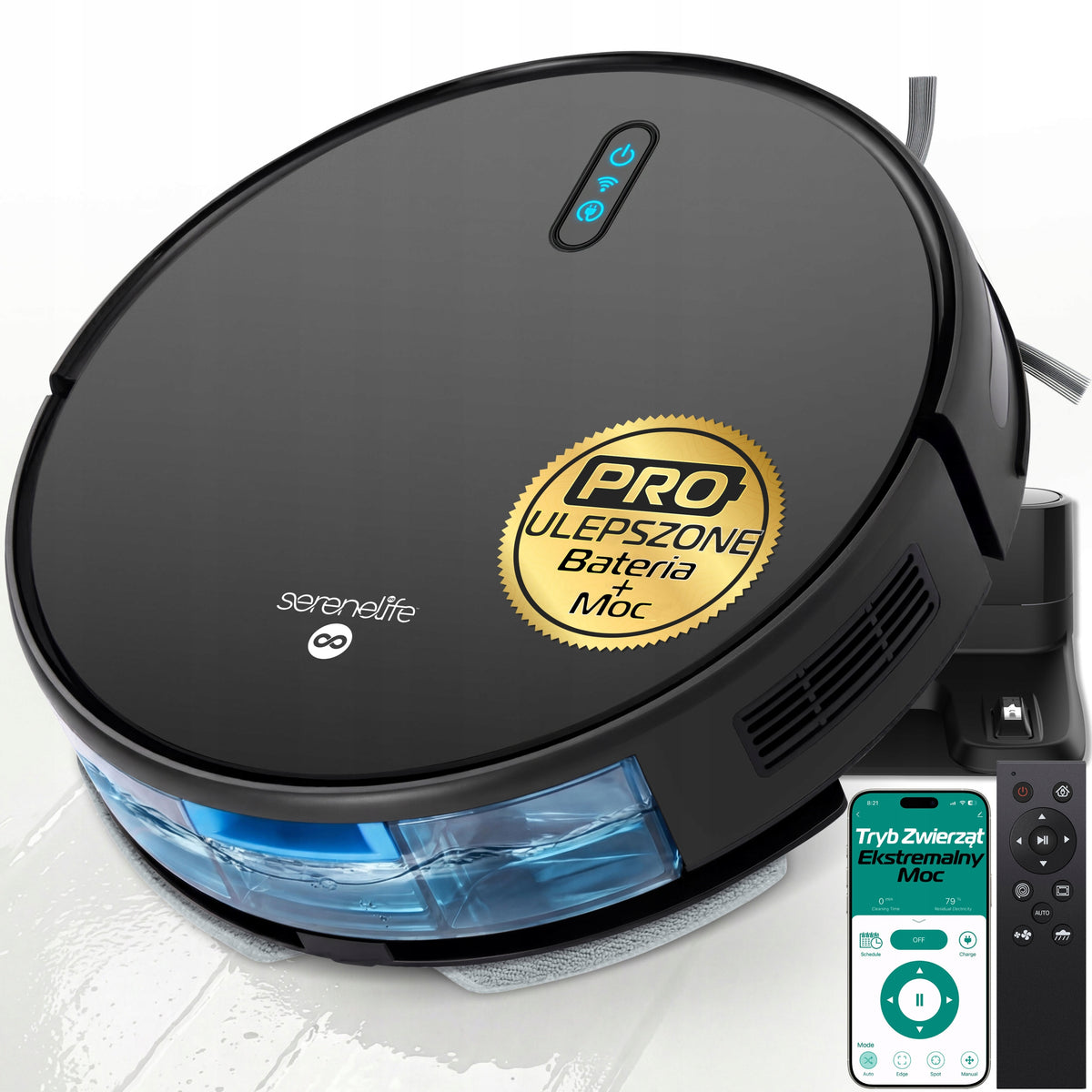 CLEANING ROBOT MOPPING 4IN1 VACUUMING MOPPING SWEEPING 2000PA BLACK