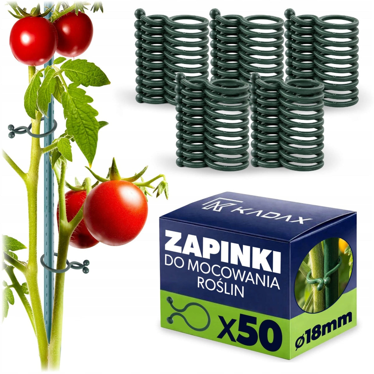 CLIPS FOR TOMATO PLANTS, BEAN STEM FASTENINGS, 18mm, 50pcs