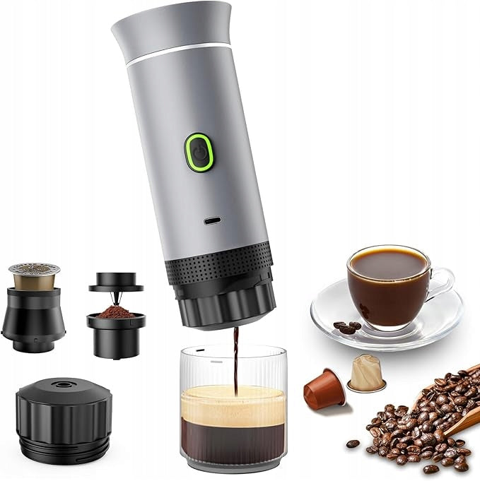 COFFEE MAKER CAPSULES PORTABLE 60ML FOR HIKING CAMPING 7500mAh