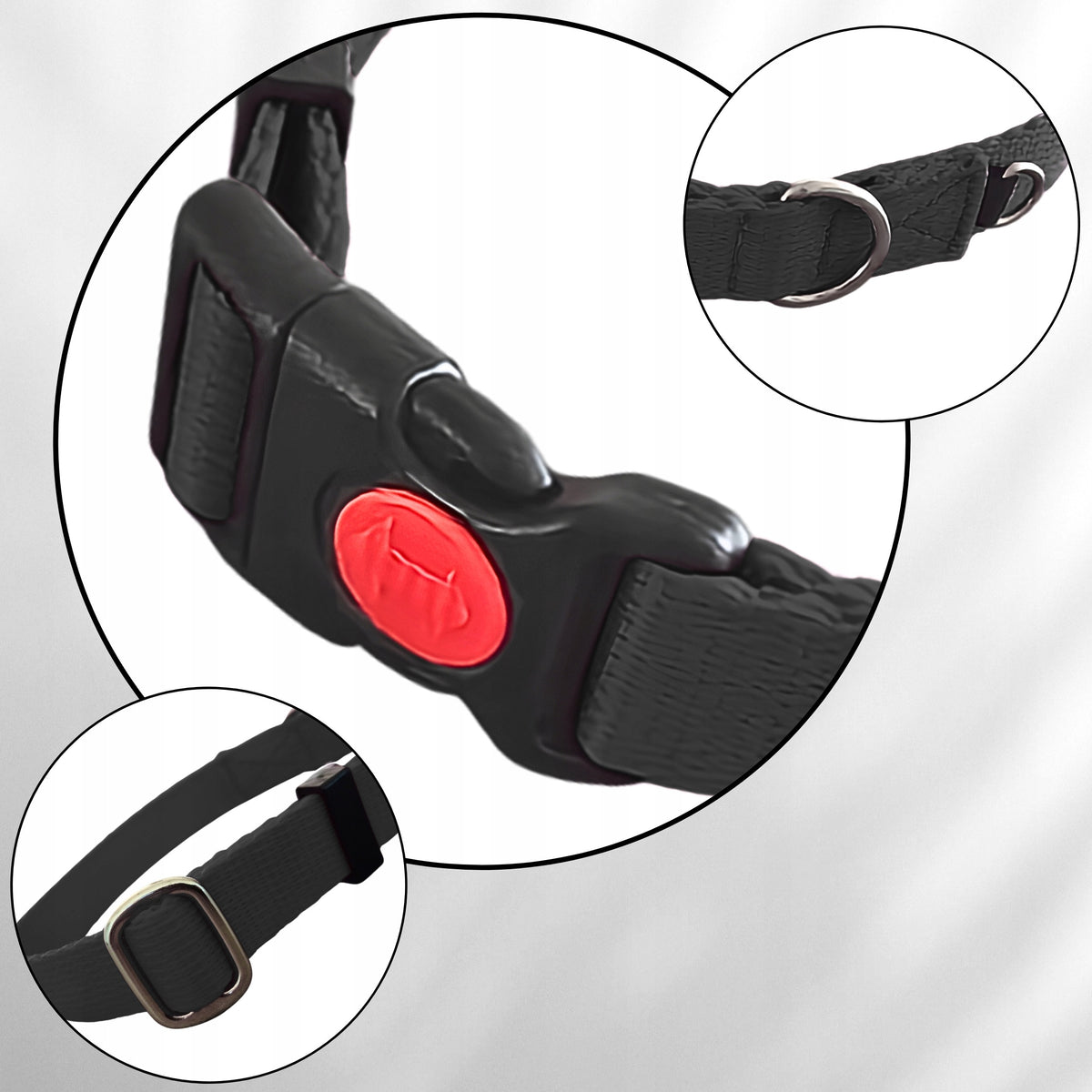 COLLAR FOR MEDIUM DOG ADJUSTABLE 30-45CM ADDRESS HOLDER BLACK Packaging status original
