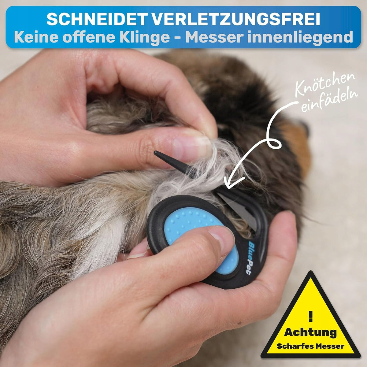 COMB FOR FILING DOGS AND CATS KNIFE FOR KNOTS FELT Brand Bluepet