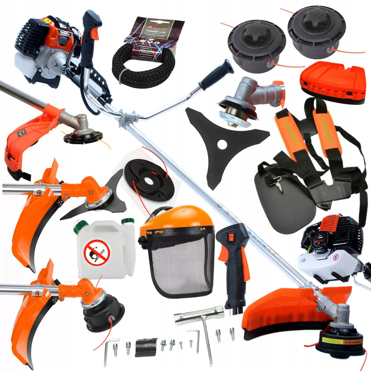 COMBUSTION SCYTHE 5.2KM DEMON RQ580 TRIMMER MOWER BRUSH CUTTER SET XXL