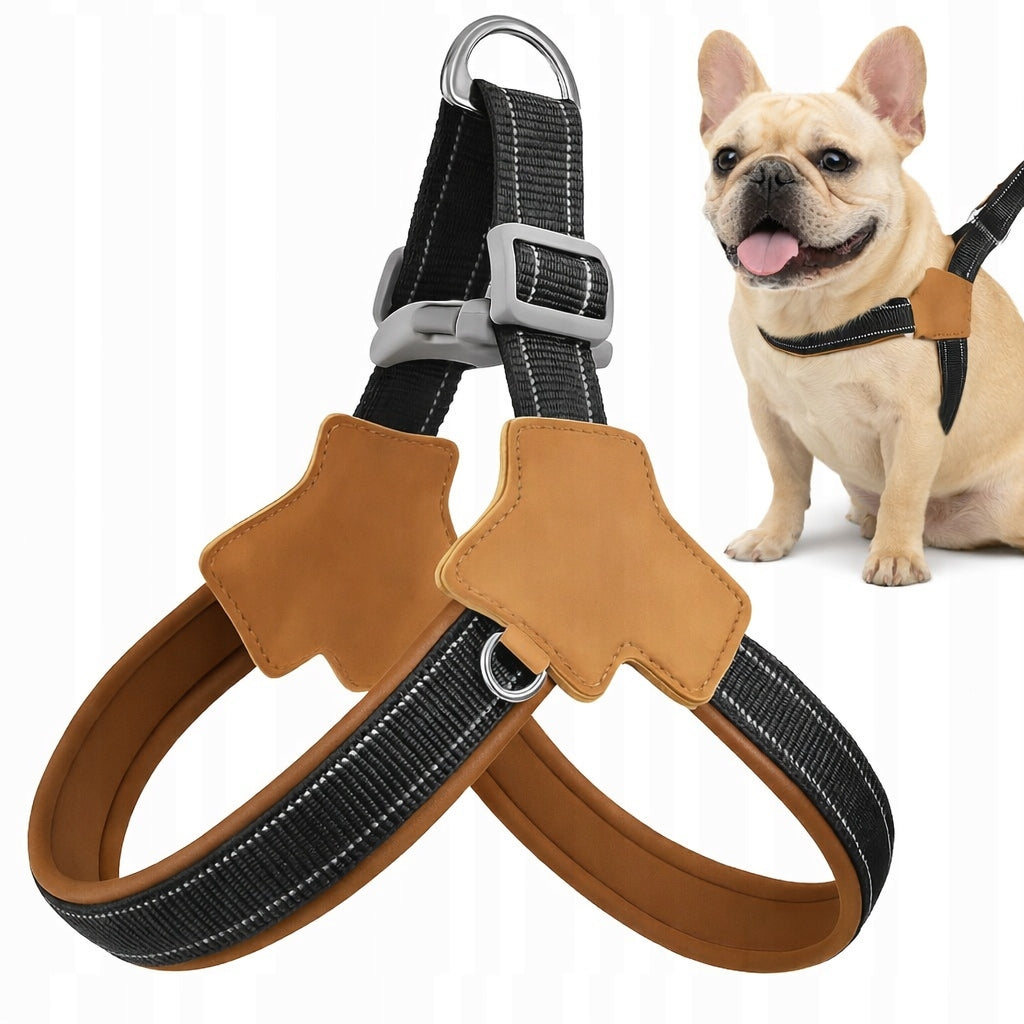 COMFORTABLE BREATHABLE Y-SHAPE DOG HARNESS FOR FRENCH BULLDOG M