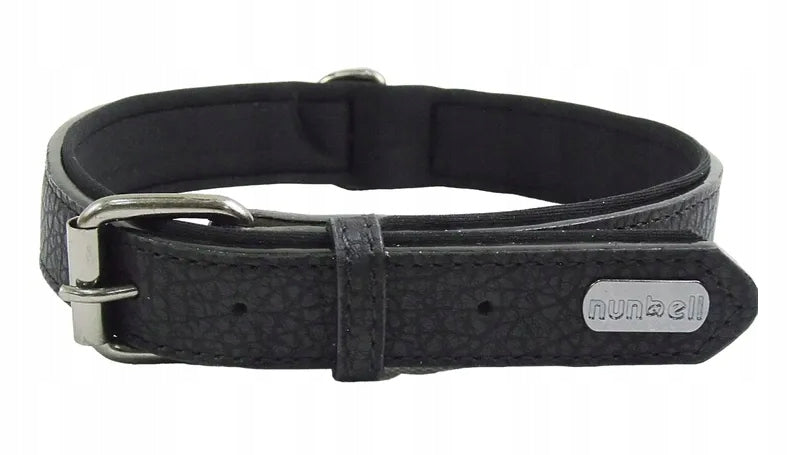 COMFORTABLE Double COLLAR for Dog ECO-LEATHER M 26-33cm