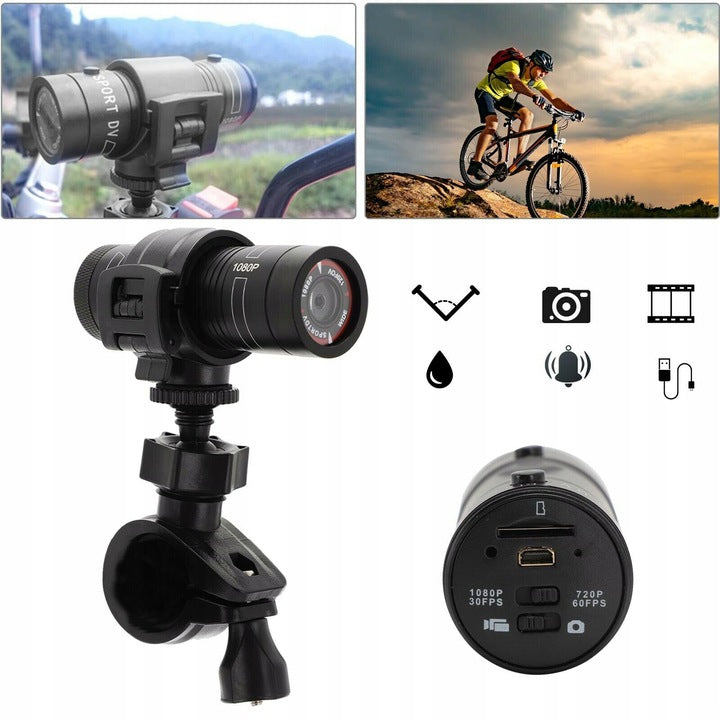 COMPACT MOTORCYCLE CAMERA WATERPROOF SPORTS VIDEO CAMERA 1080P HD