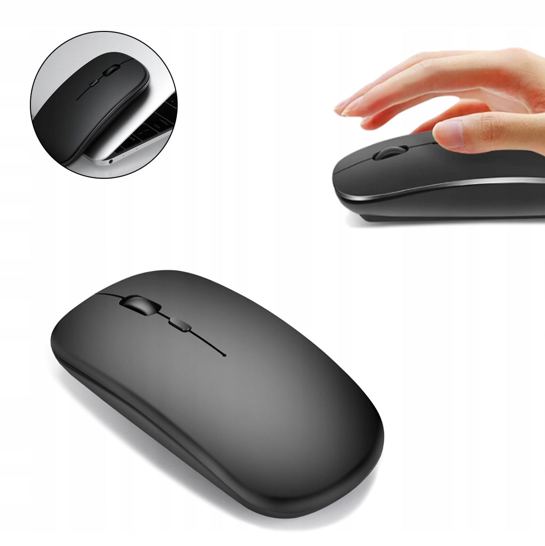 COMPUTER MOUSE WIRELESS SILENT OPTICAL MOUSE BLACK