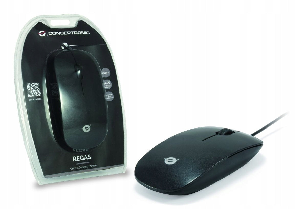 CONCEPTRONIC optical mouse USB-A/1000DPI/3 buttons L+R black Manufacturer Conceptronic