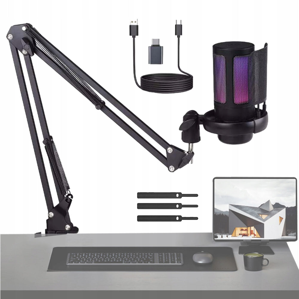 CONDENSER MICROPHONE EFFECTIVE BACKLIGHT RGB MUTE BUTTON