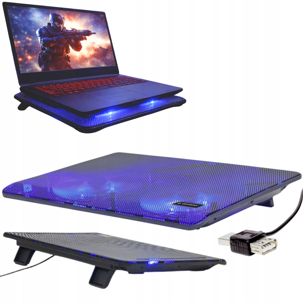 COOLING LAPTOP STAND PAD WITH 15.6'' FANS WITH LED