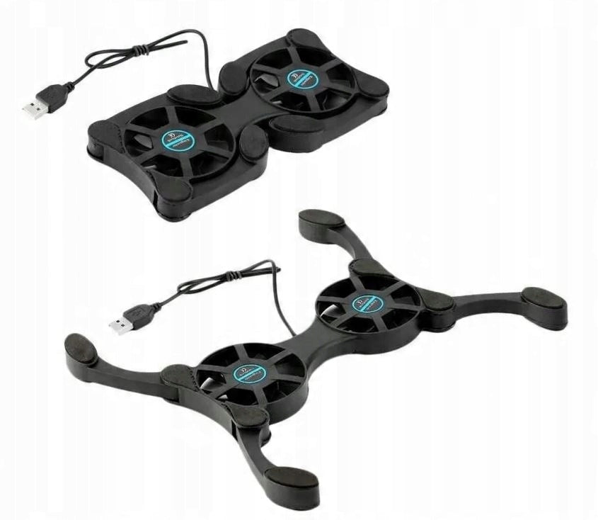 COOLING PAD FOR NOTEBOOK LAPTOP - USB FOLDABLE 2 WINDMILLS WITH COVER