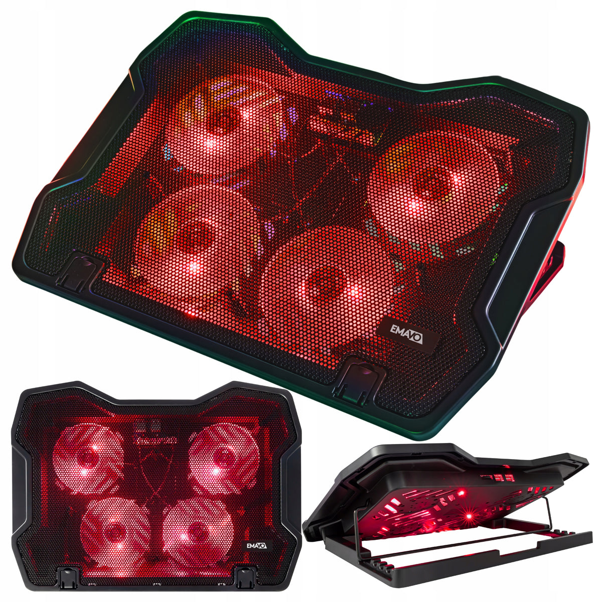 COOLING STAND LED LAPTOP PAD ADJUSTABLE LARGE 12-17"
