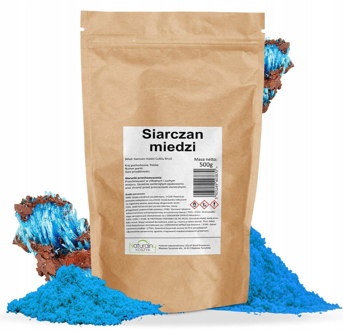 COPPER SULPHATE pure pentahydrate 500g