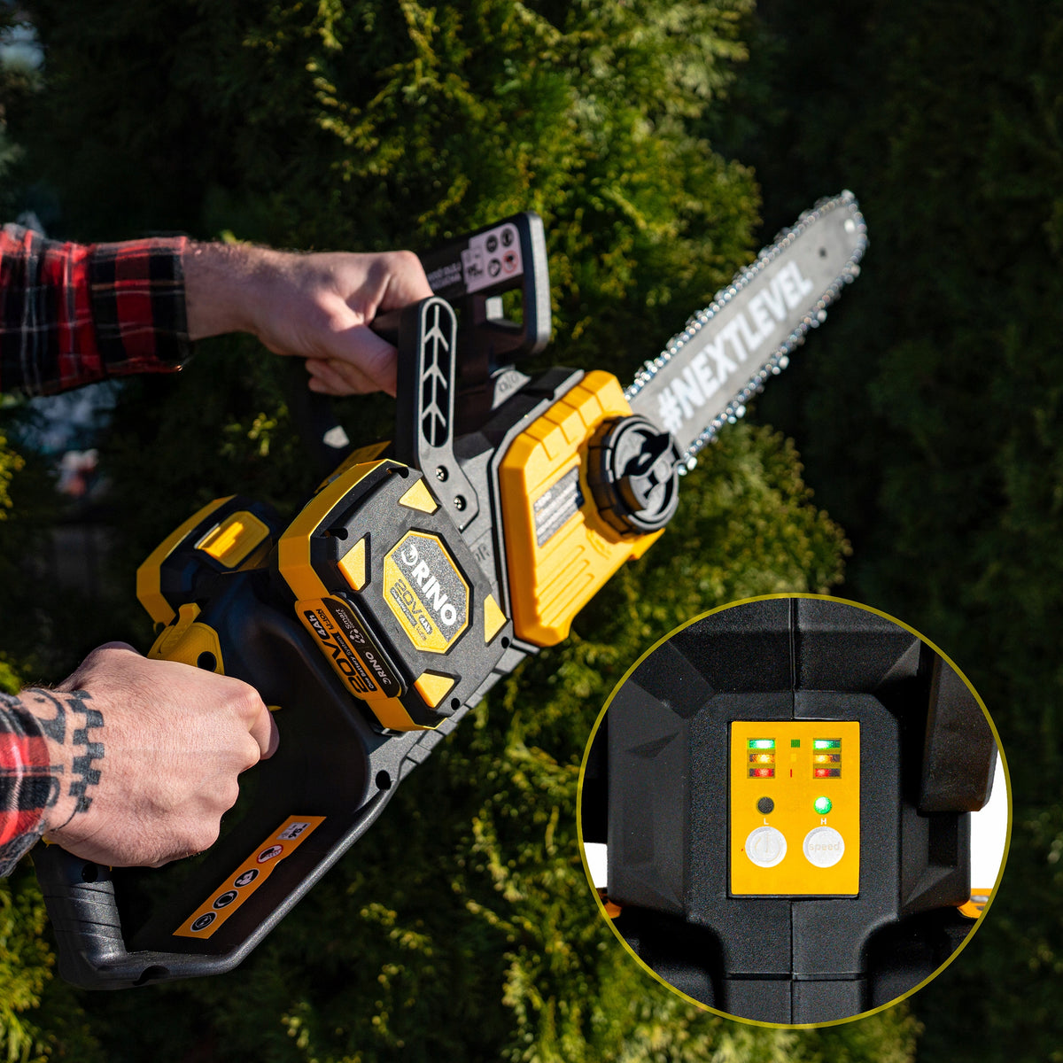 CORDLESS CHAINSAW WOOD SAW +2X BATTERY 4AH RINO 40V Packaging status original