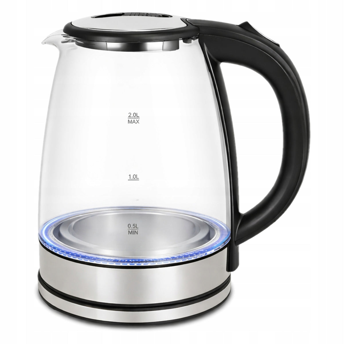 CORDLESS ELECTRIC KETTLE 1500W GLASS BACKLIGHT LED 2L STRONG Packaging status original