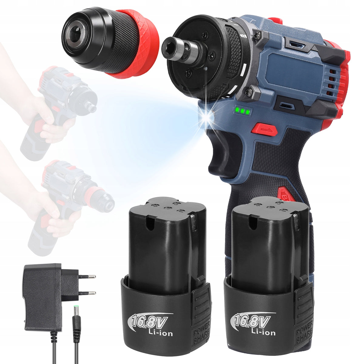 CORDLESS IMPACT DRIVER 16.8V 2×AKU