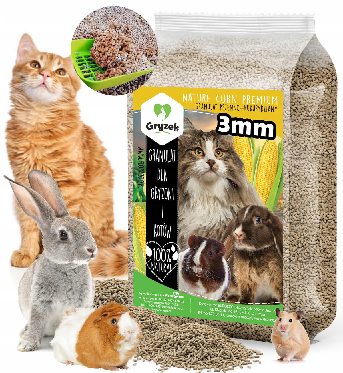 CORN LITTER ECO GRANULES FOR RABBIT CAT