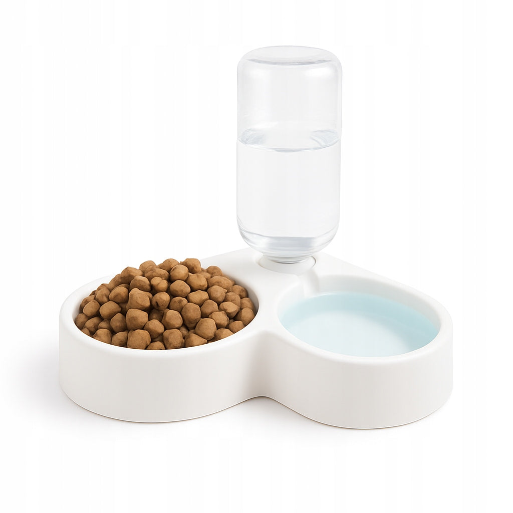 CORNER WATERING BOWL WITH DISPENSER FOR DOG AND CAT CORNER