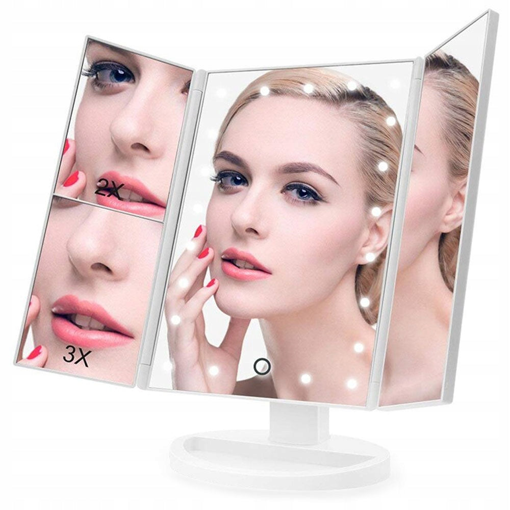COSMETIC MIRROR ILLUMINATED 22 LEDS FOR MAKEUP WITH MAGNIFICATION