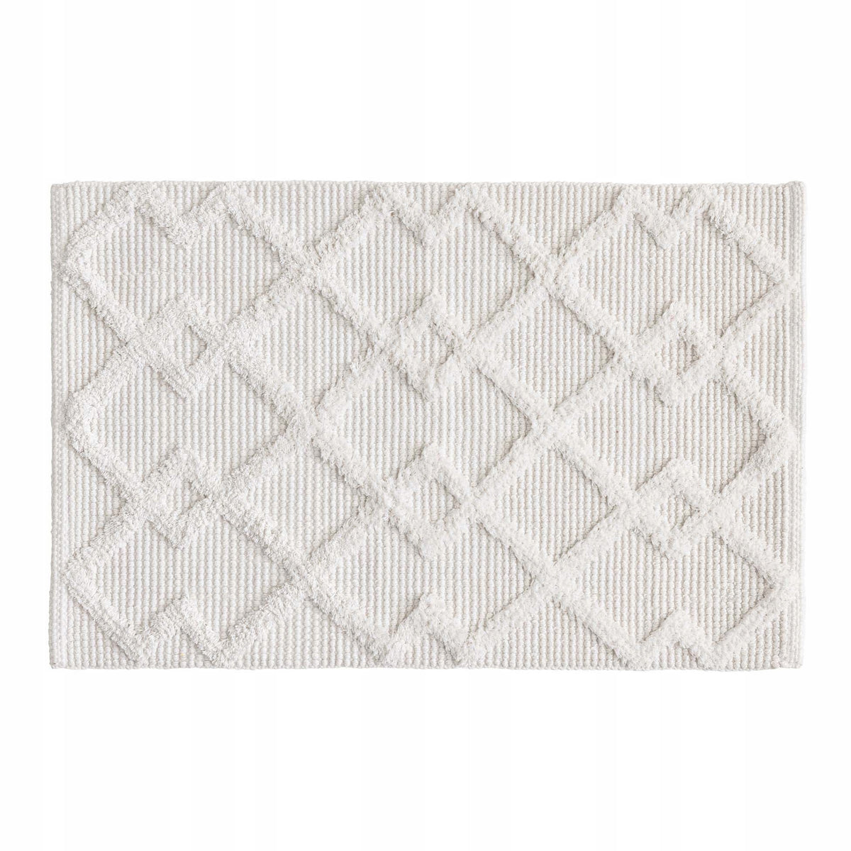 COTTON BATHROOM RUG 50 X 80 CM WHITE OEKOTEX
