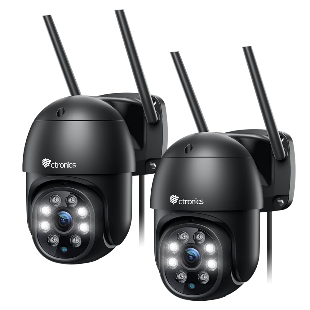 CTRONICS PTZ 2K WiFi IP Outdoor Camera with Person Detection and Audio
