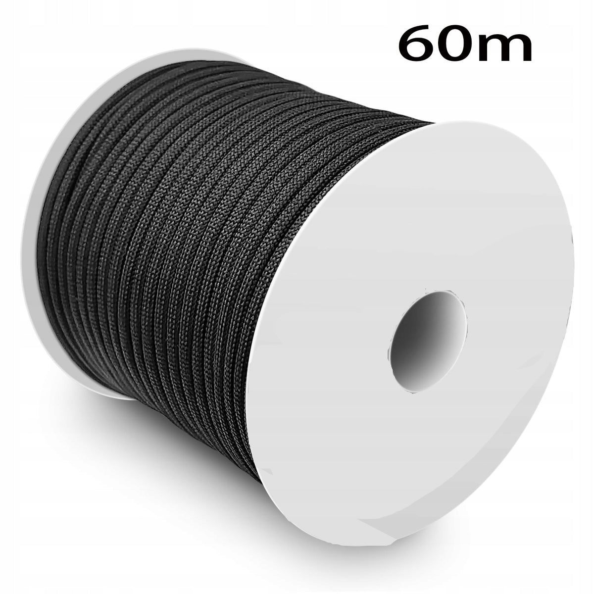 Cable Drawstring Paracord 550 4mm Durable Strong Black 60m