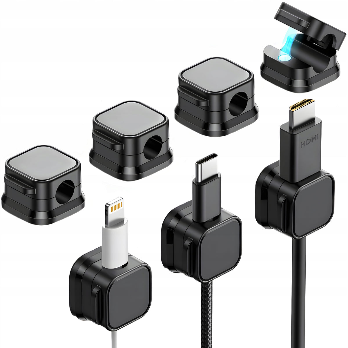 Cable Organizer for Cable Desk Wires MAGNETIC HOLDER 6 PCS