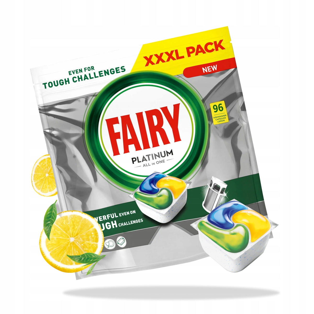 Capsules Dishwasher Tablets FAIRY Platinum 96pcs Lemon All In One
