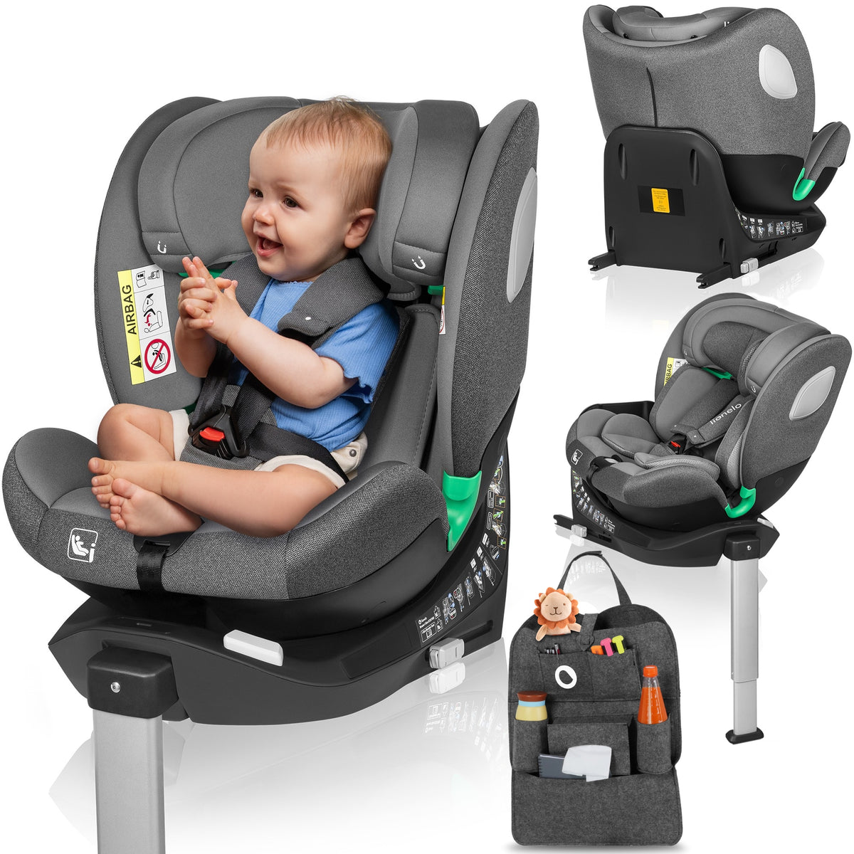 Car Seat Front Rear Rotation 360 40-150cm Lionelo Braam I-size