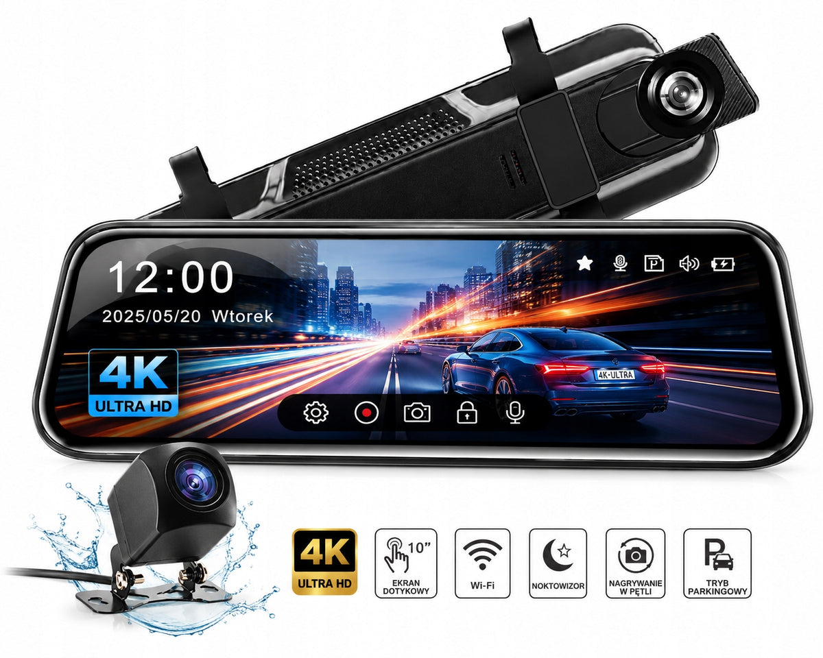 Car Video Recorder Mirror Camera 4K DVR Reversing Camera WiFi