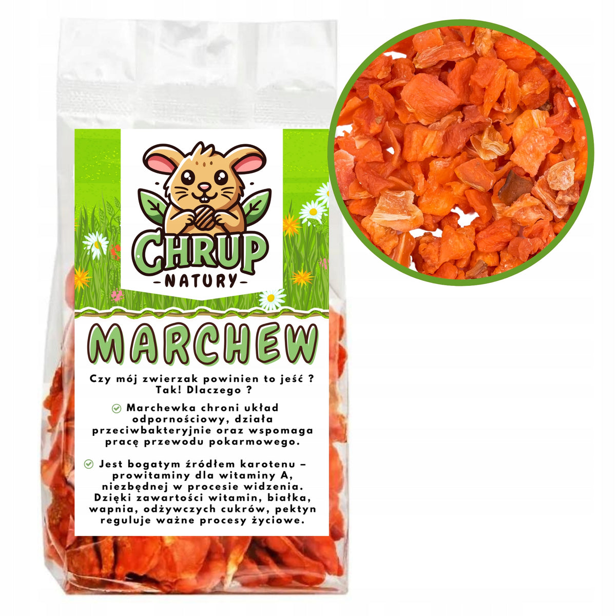 Carrots 60g – dried treats for RODENTS and RABBIT