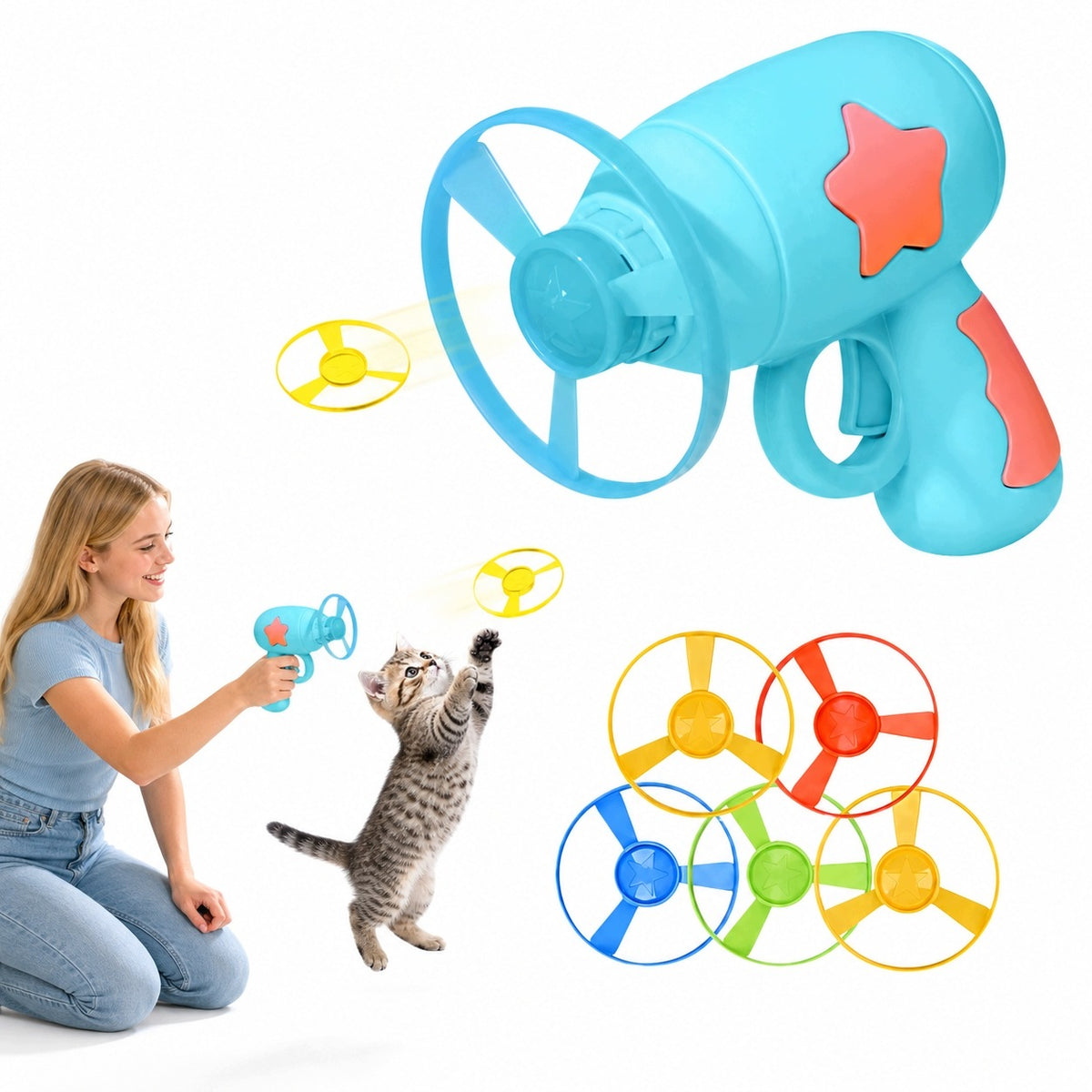 Cat Disc Launcher – Interactive Glowing Toy