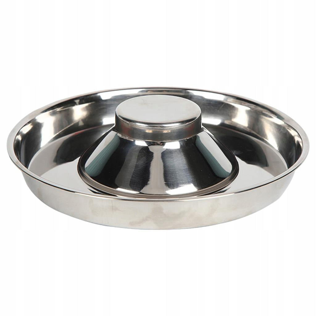 Cat Dog Pet Slow Feeder Bowl Stainless Steel Dish Weaning for Food M 30cm